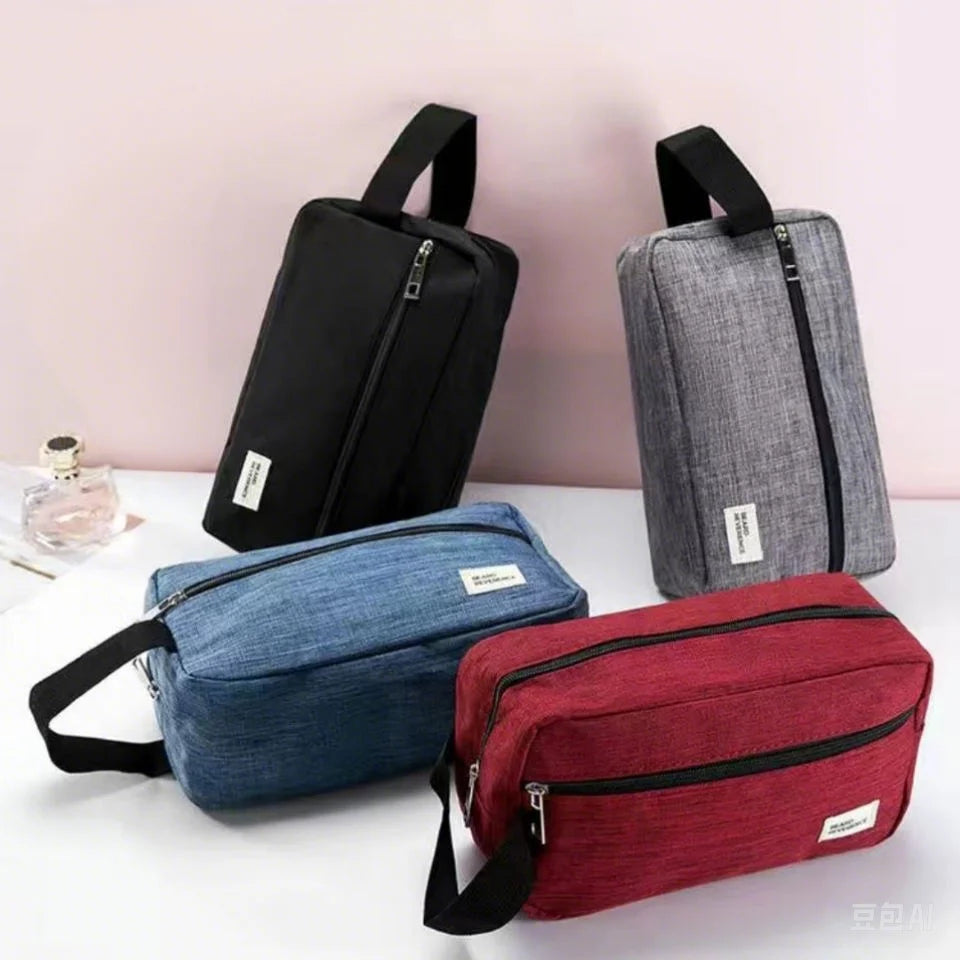 Hanging Toiletry Bag - Waterproof Travel Organizer with Large Capacity, Gray Unisex Bathroom Cosmetic Case for Trip Storage-A-DH