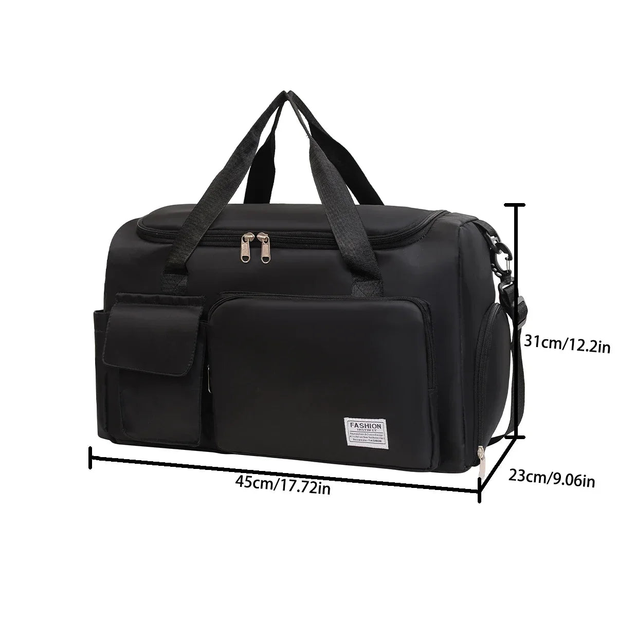 Women's Multi-Functional Travel Bag Water Resistant Oxford Tote with Shoe Compartment  Two-Way Zipper for Gym/Outdoor Trips